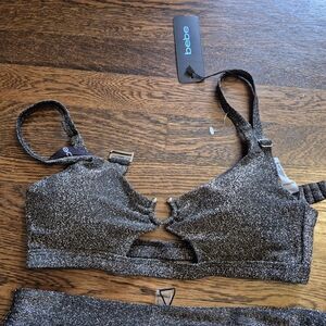bebe Women's Glittery Black Bikini Top
